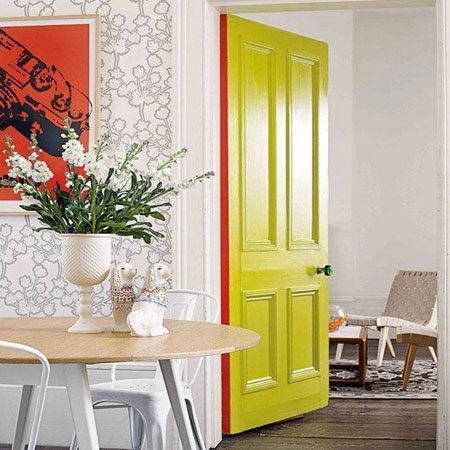 paint door frame in bold colour