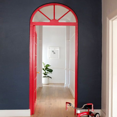 paint door frame in bold colours