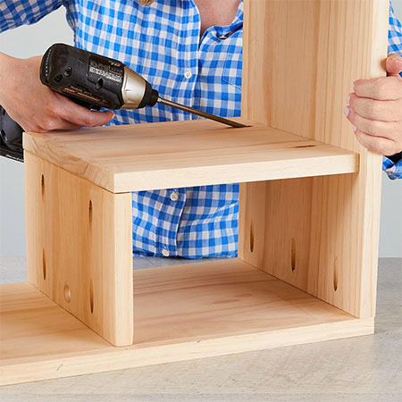 secure shelf to frame with pocket-hole screws