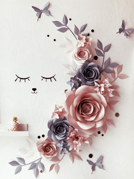 paper flowers wall decoration