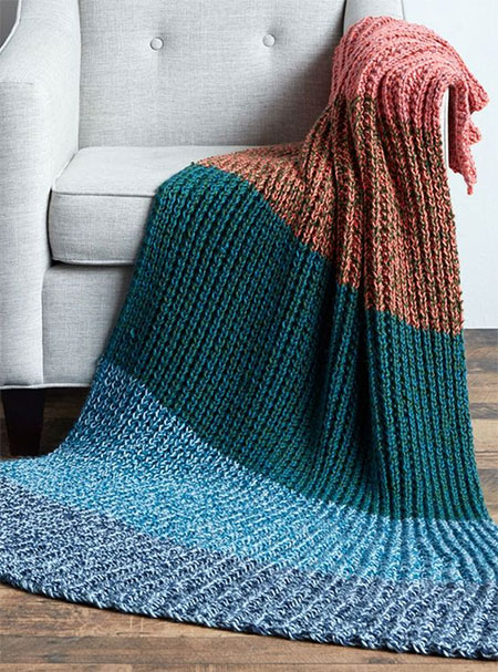 how to knit winter throw blanket
