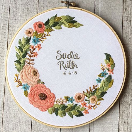 embroidery for baby shower or nursery