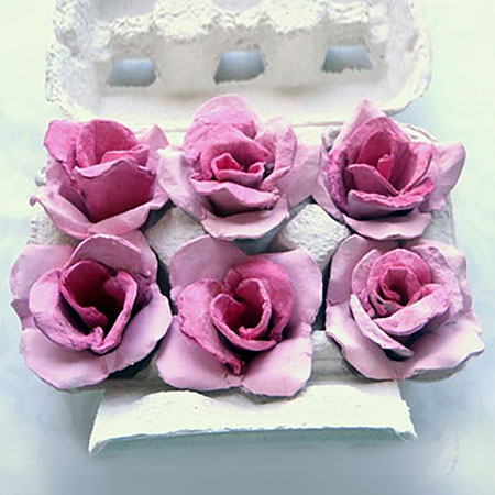 Make Beautiful Roses using Egg Cartons