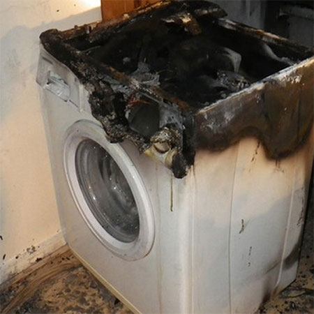 short in tumble dryer caused fire