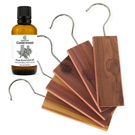 cedar oil and cedar wood hangers