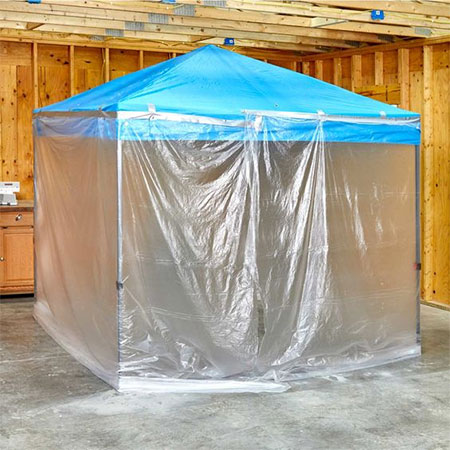 gazebo and plastic spray painting booth