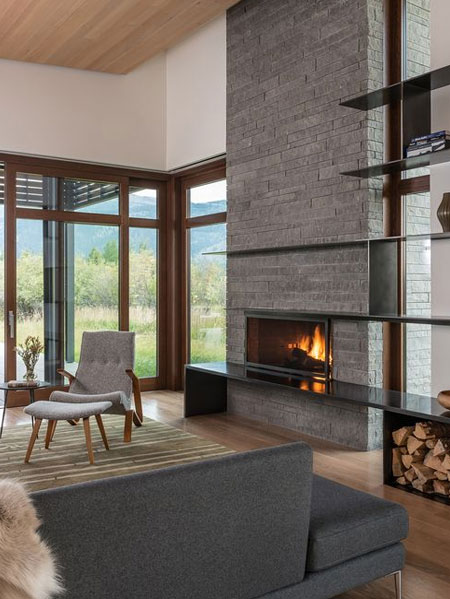 modern fireplace installation
