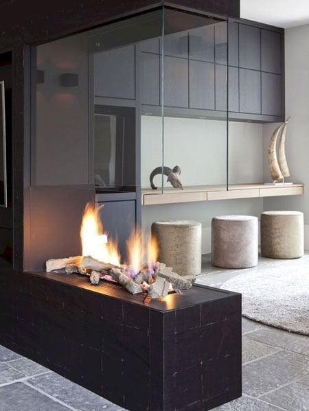 modern fireplace contemporary home