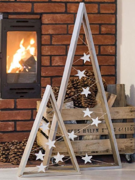 wood frame christmas tree
