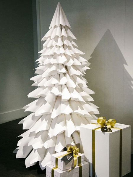 white paper cone christmas tree