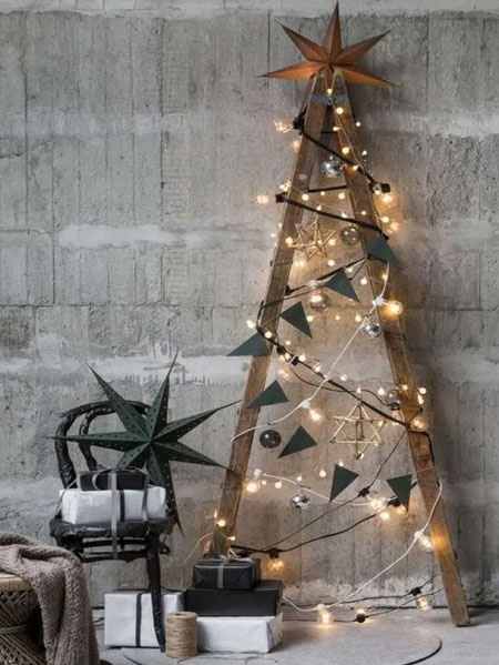 faux wood christmas tree
