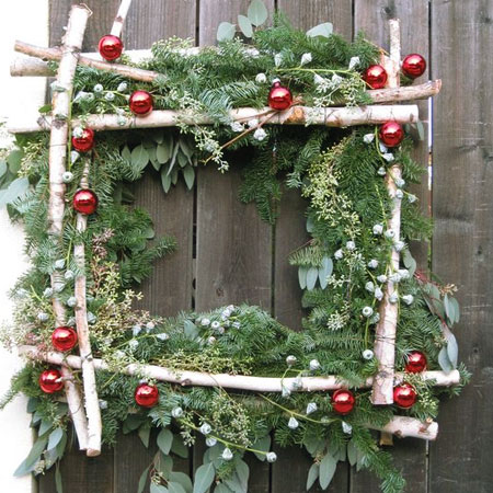 christmas wreath with branches