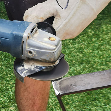 use angle grinder to cut steel