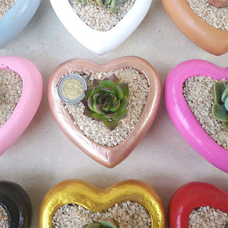 heart shaped succulent planter pots