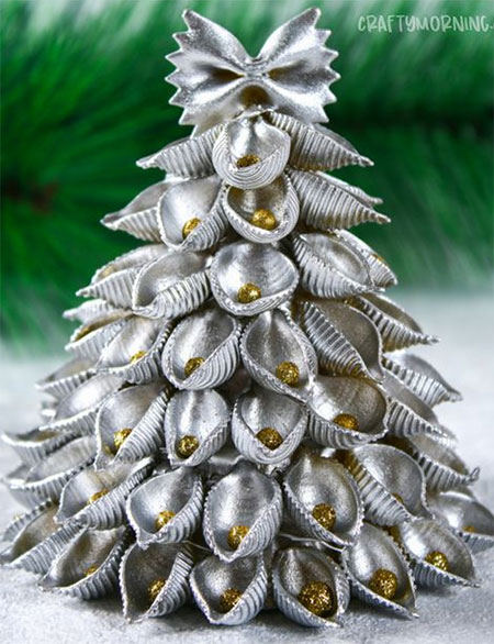 pasta christmas tree decor