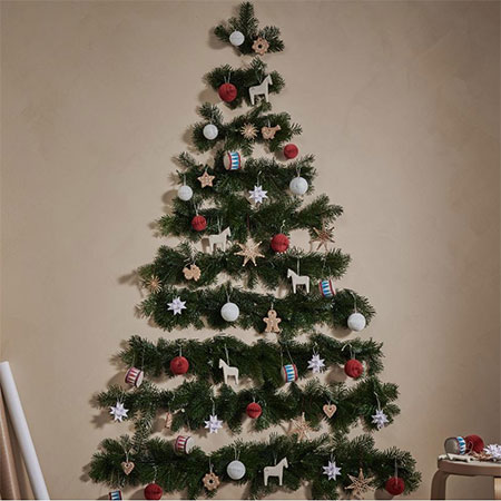 celebrate with wall-mounted christmas tree
