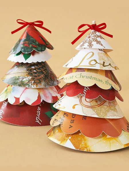 recycle christmas cards for decorations