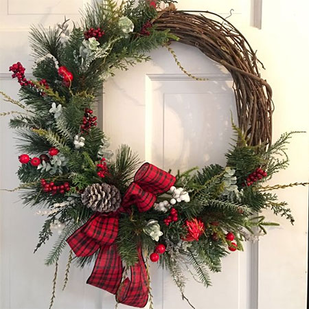 how to make christmas wreath using branches