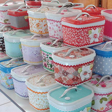 craft ice cream tubs into pretty storage containers
