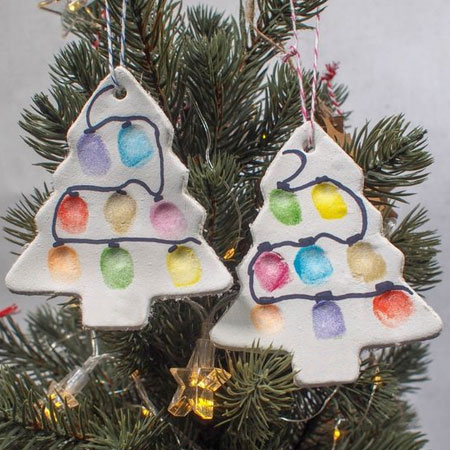 air dry clay christmas tree ornaments