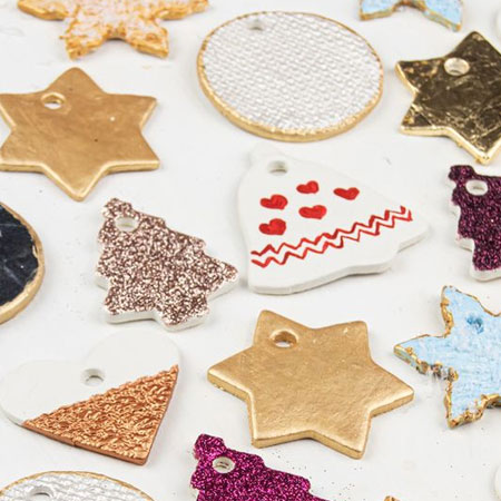 how to make clay tree ornaments