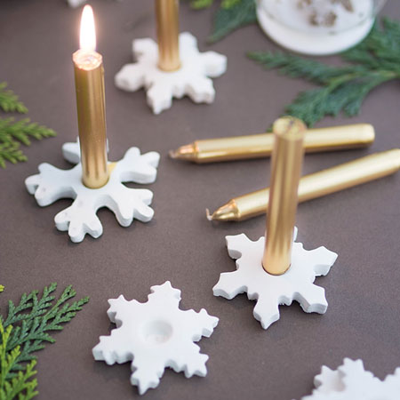 air dry clay candleholders