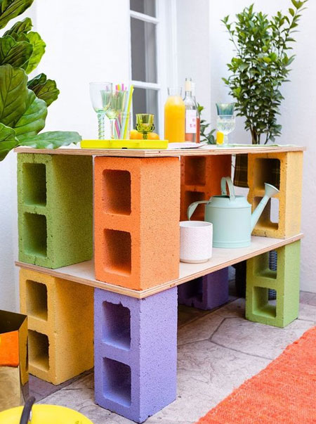 concrete block outdoor bar