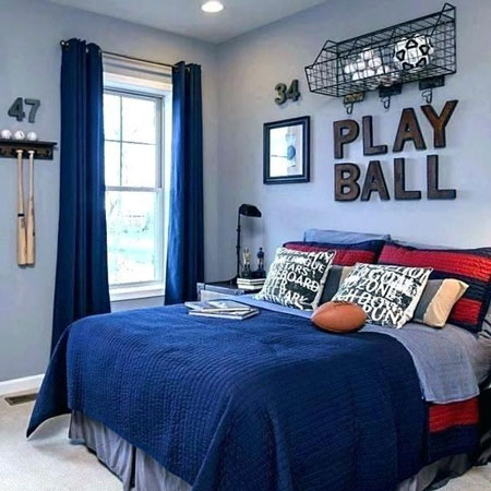 sports bedroom for teen boy