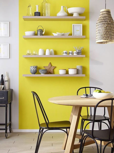 yellow wall in kitchen