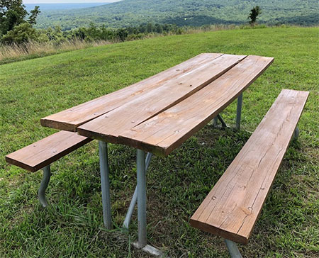 warped pine wood table