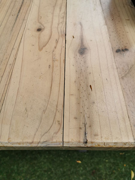 use biscuit joiner or pocket hole jig to join pine planks