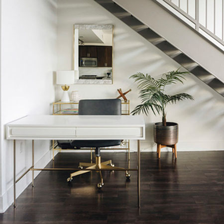 home office under the stairs