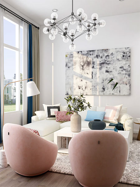 mid century modern living room
