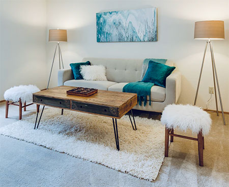 mid century modern living room