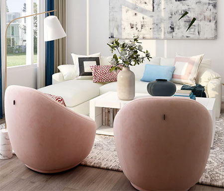 mid century modern living room