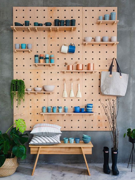 pegboard storage wall