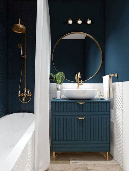 paint accent wall in bathroom