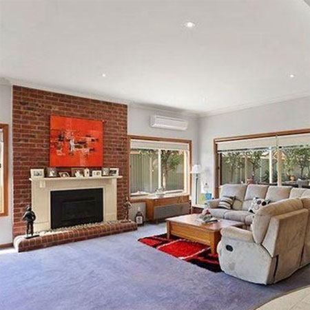 What inspired the brick fireplace makeover