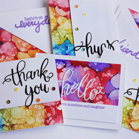 alcohol ink greeting cards