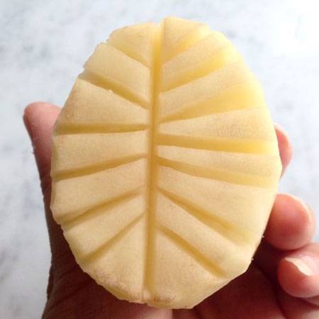 how to fabric paint with potato stamp