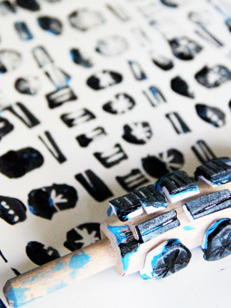 fabric painting with rolling paint