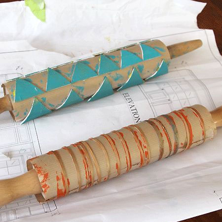 rolling pin for fabric painting