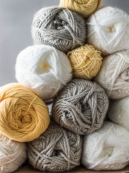 different ply yarns add texture and interest