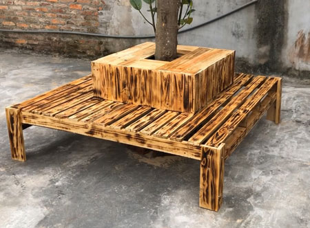 reclaimed pallet garden bench