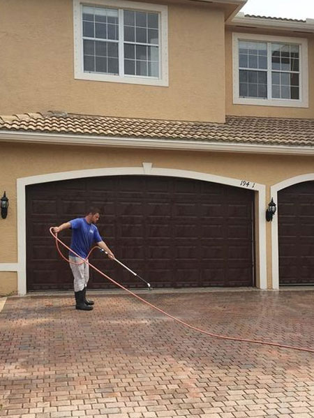 how to clean paved driveway