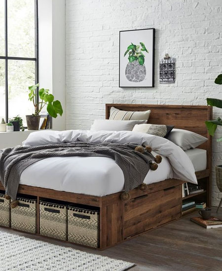 double bed with storage drawers
