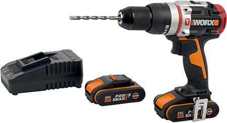 The WORX SLAMMER drills into wood, metal, plastic, masonry, and concrete!