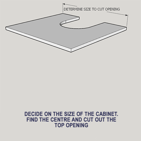 make cabinet to fit around pedestal sink