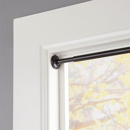 tension rod curtain rail
