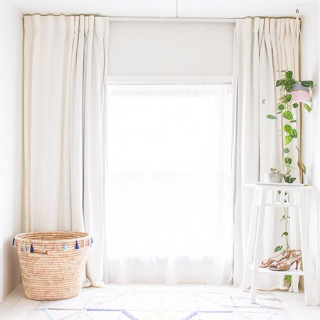 window treatment with tension rod